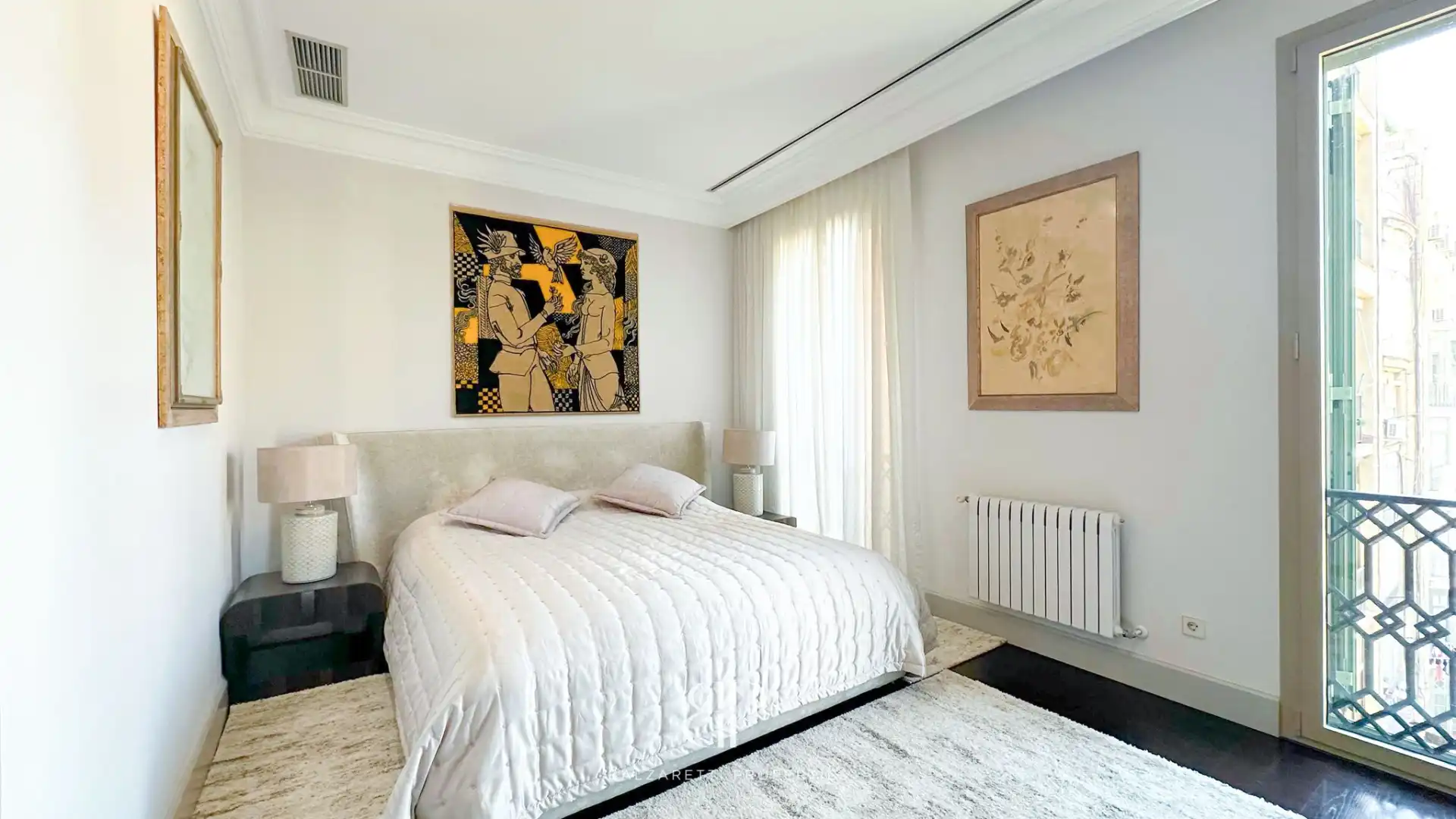 Schlafzimmer von Wohnung zur Miete in Barcelona mit Klimaanlage, Heizung und Parkett
