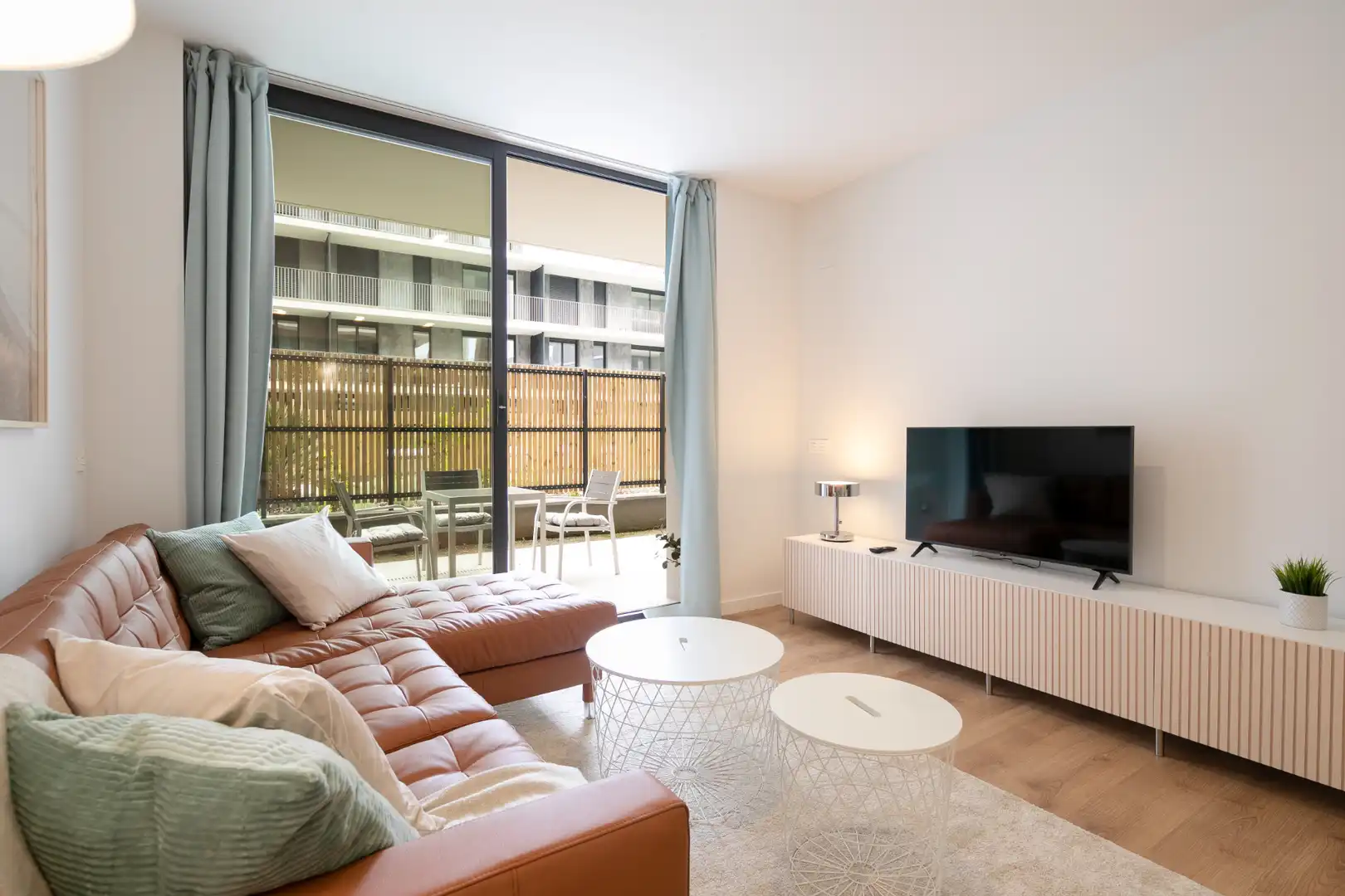 Sala de estar de Apartamento en venta en Badalona con Aire acondicionado, Amueblado y Horno