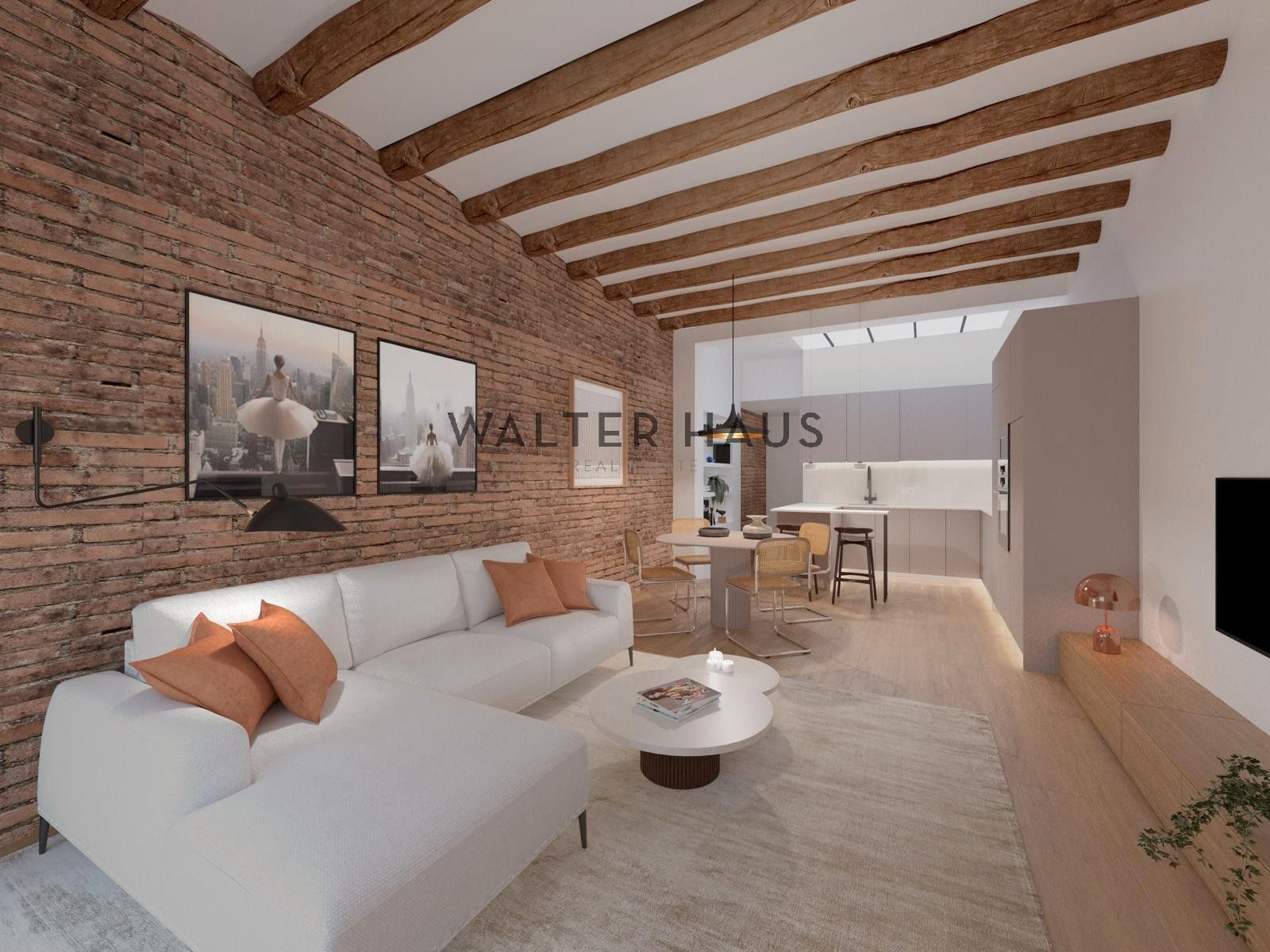 Sala d'estar de Dúplex en venda en  Barcelona Capital amb Aire condicionat, Calefacció i Moblat