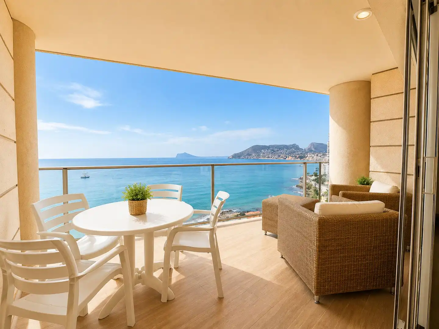 Terraza de Apartamento en venta en Calpe / Calp con Aire acondicionado, Calefacción y Jardín privado