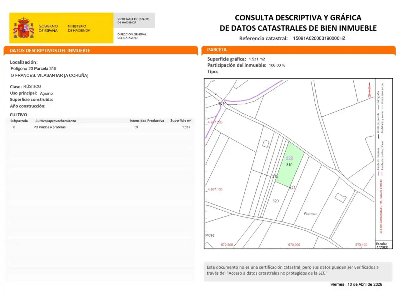 Casa o chalet en venta en Vilasantar con Calefacción y Jardín privado