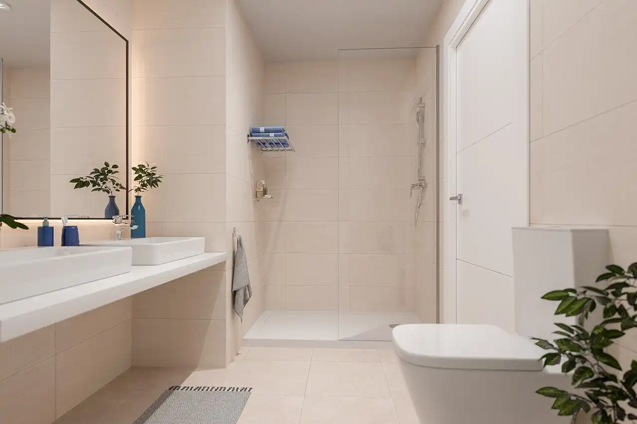Badezimmer von Wohnungen zum Verkauf in Mijas mit Privatgarten, Terrasse und Abstellraum