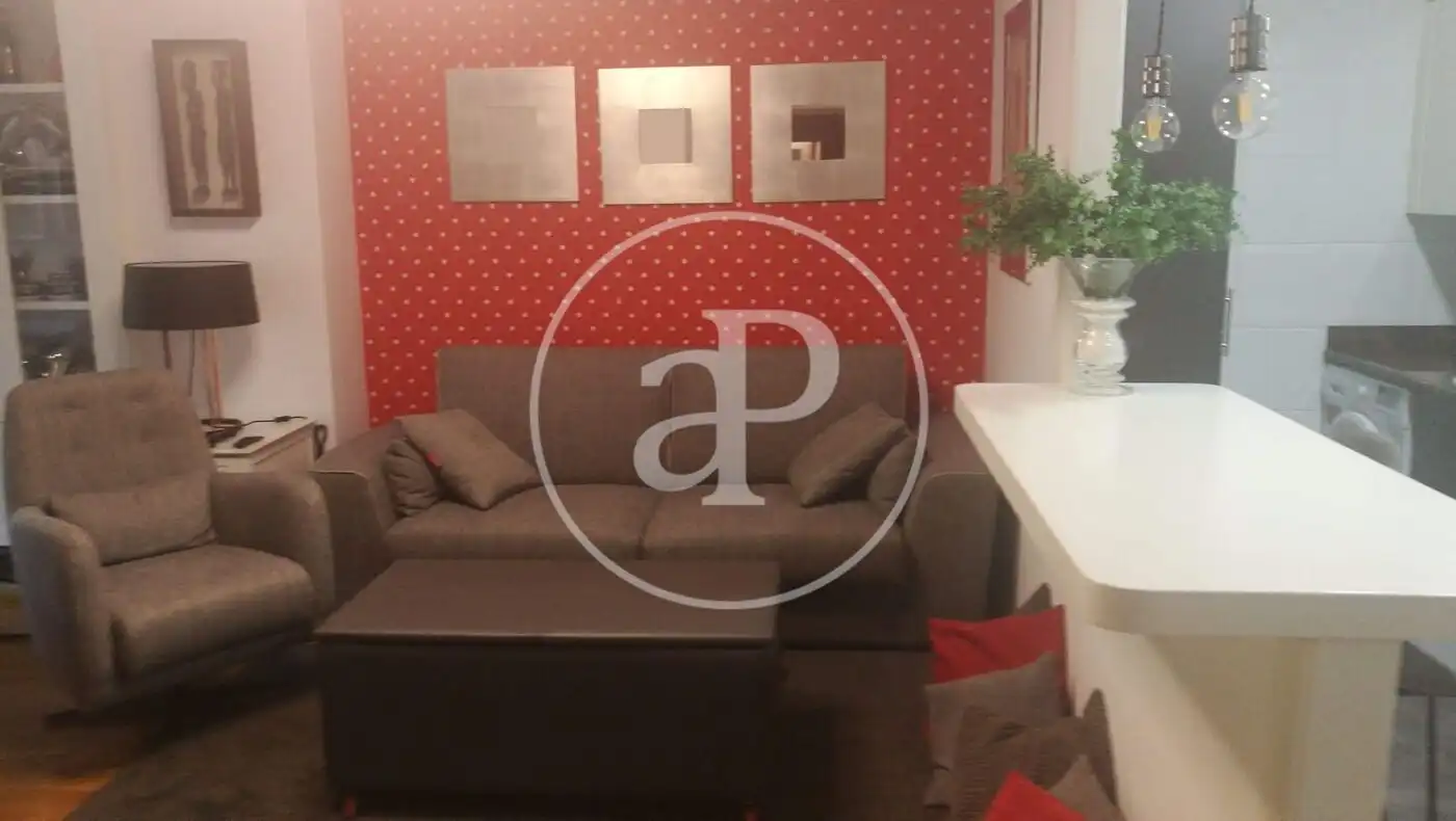 Wohnzimmer von Wohnung zur Miete in Valencia mit Klimaanlage, Möbliert und Balkon