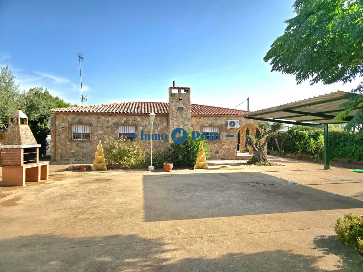 Vista exterior de Casa o xalet en venda en Almendralejo amb Jardí privat, Terrassa i Traster