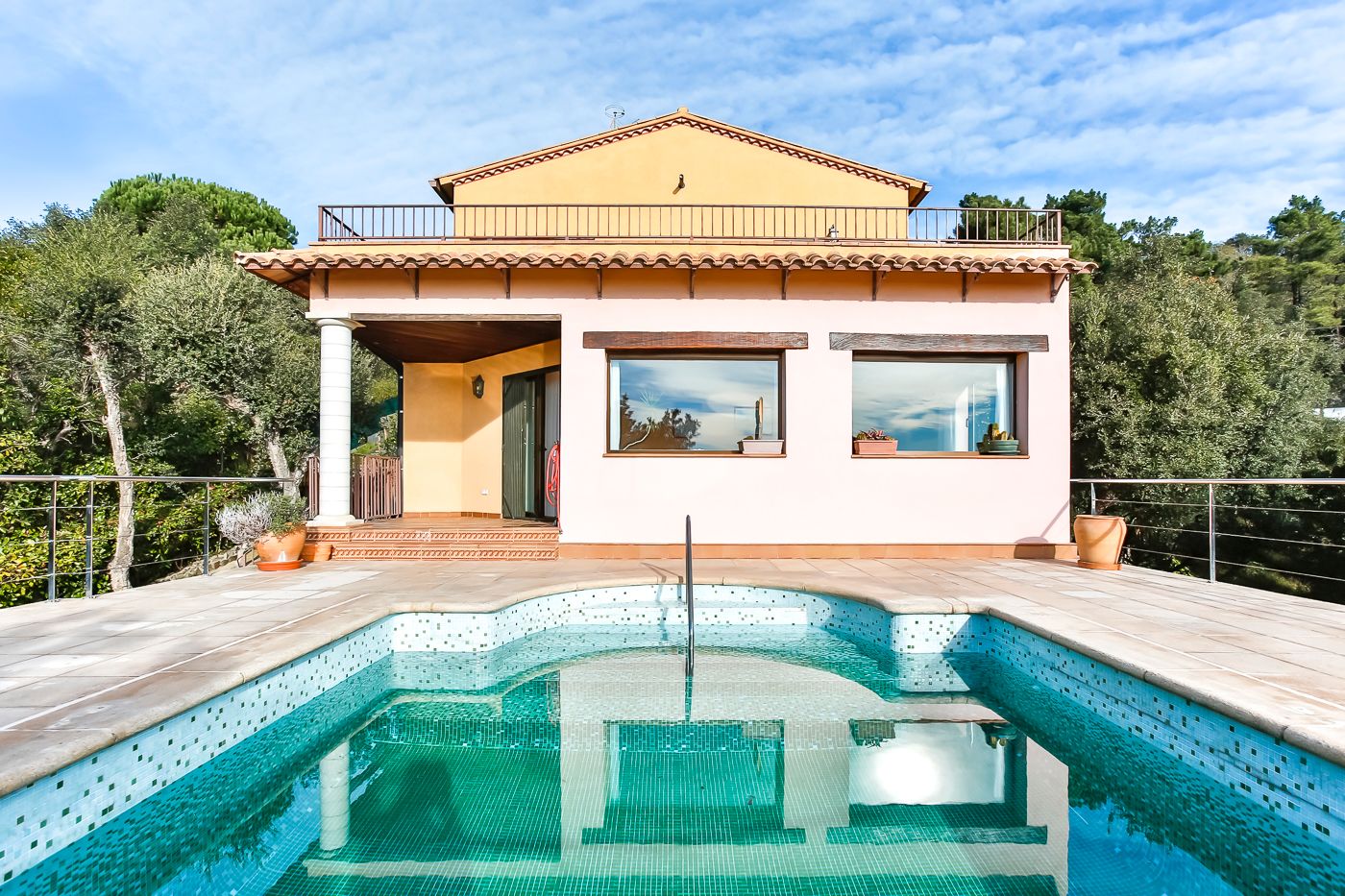 Swimming pool of Country house for sale in Lloret de Mar