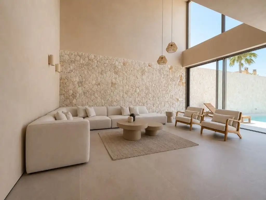 Sala de estar de Casa adosada en venta en Ses Salines con Aire acondicionado, Jardín privado y Terraza