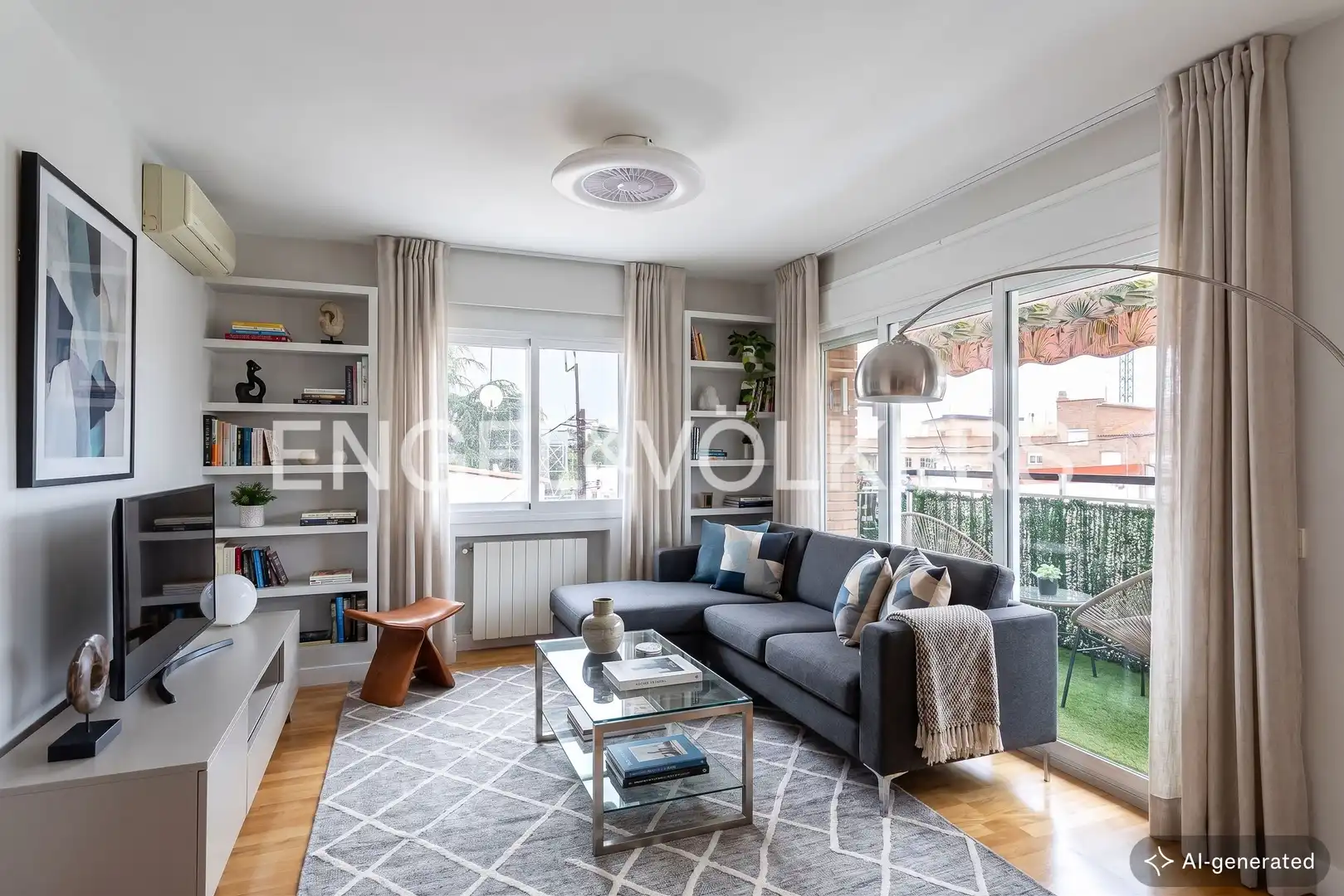 Wohnzimmer von Wohnung zum Verkauf in Madrid mit Klimaanlage, Heizung und Terrasse