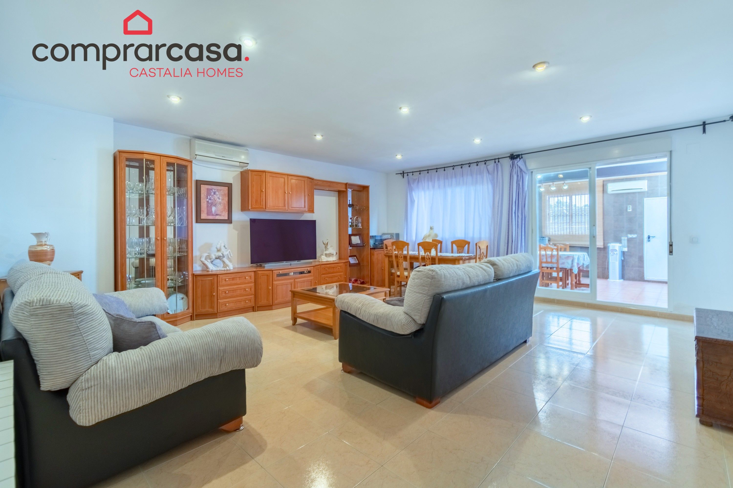 Living room of Single-family semi-detached for sale in Castellón de la Plana / Castelló de la Plana  with Air Conditioner, Terrace and Balcony