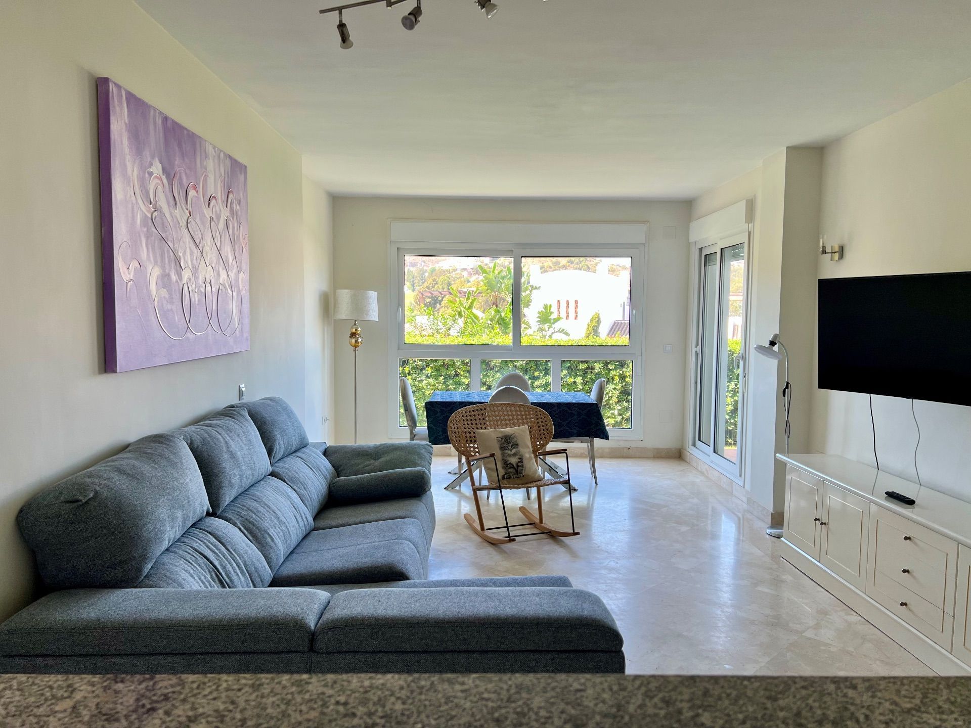 Living room of Flat to rent in Mijas  with Air Conditioner, Heating and Private garden