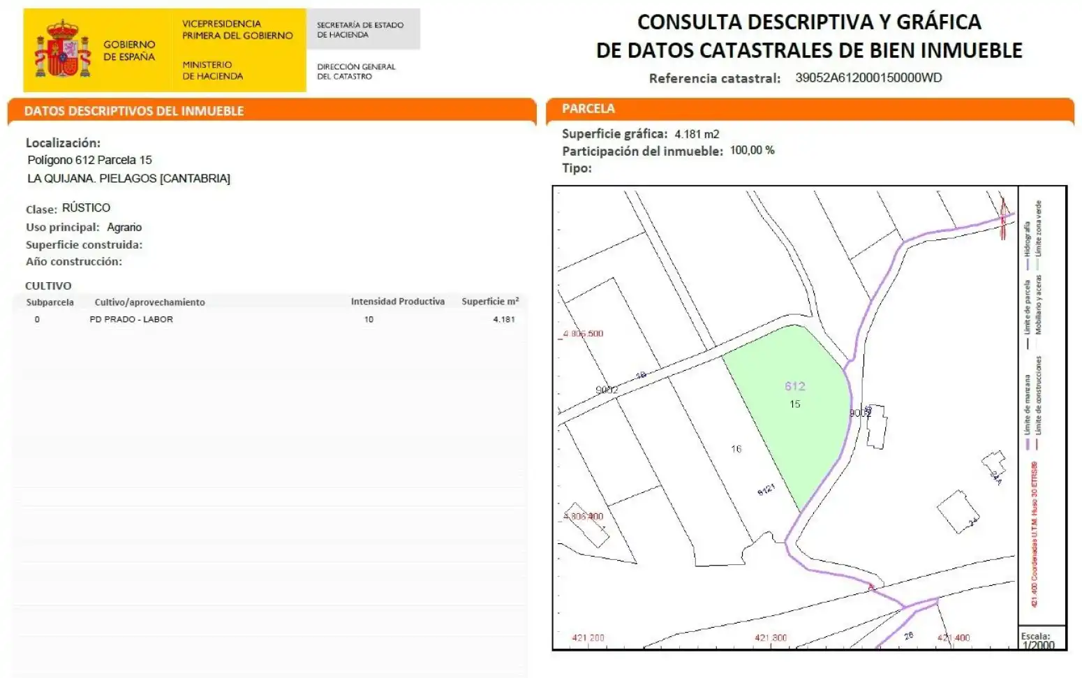 Terreno en venta en Piélagos