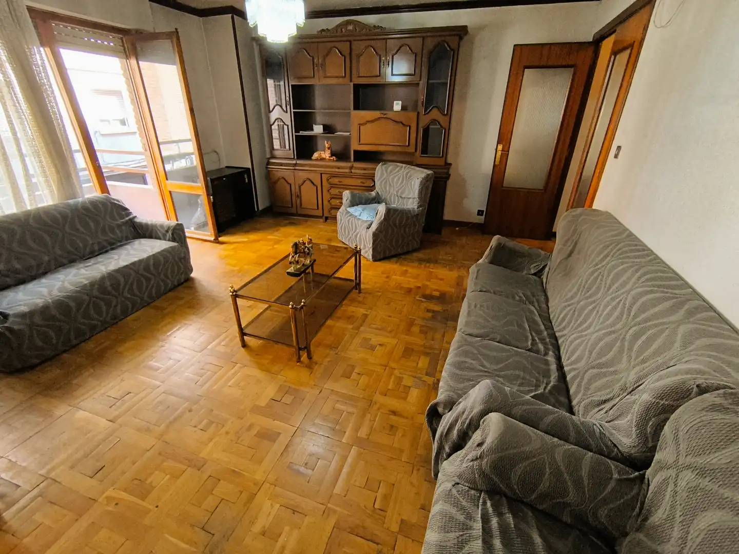 Sala de estar de Piso en venta en Palencia con Calefacción, Parquet y Terraza