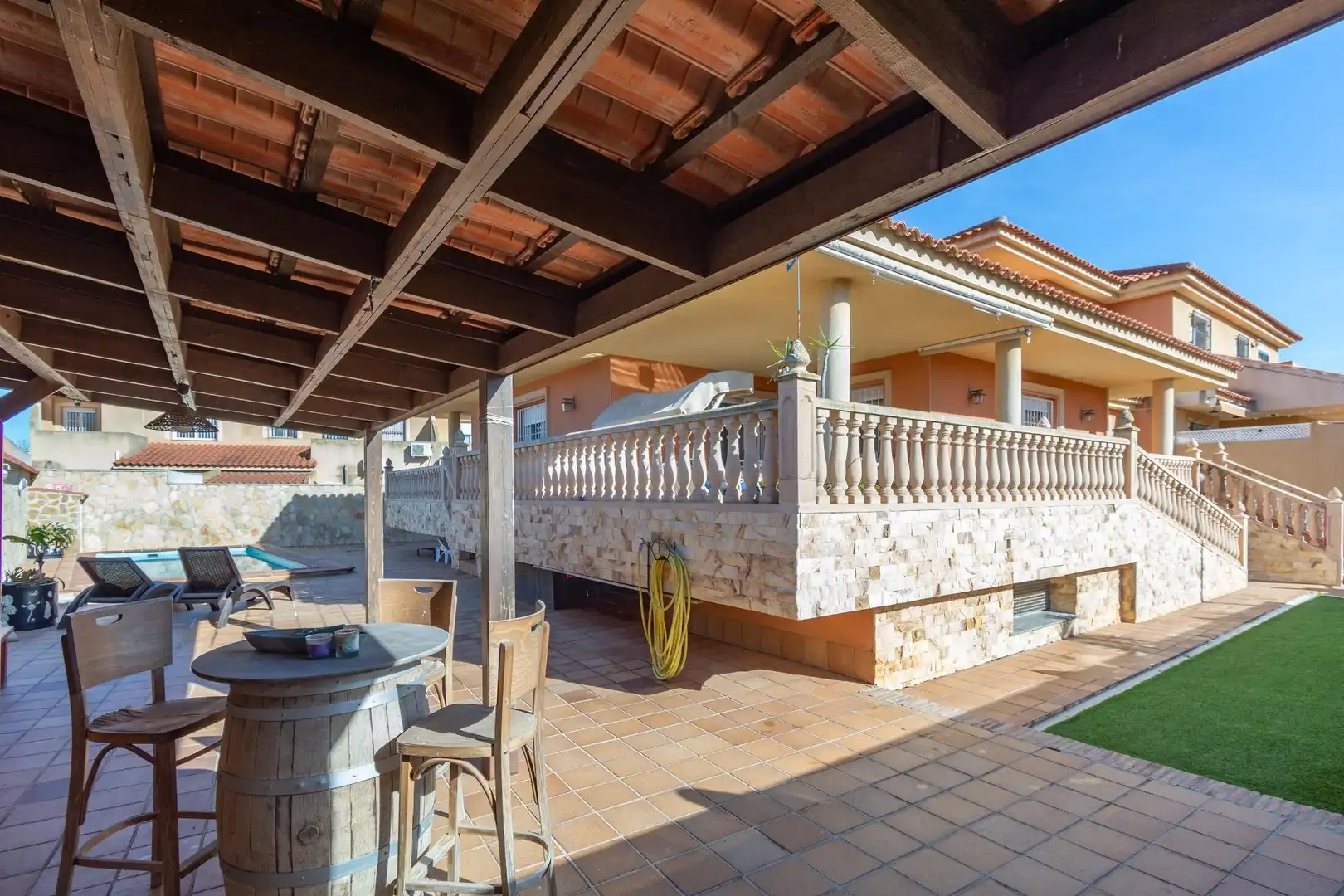 Terrassa de Casa o xalet en venda en La Unión amb Aire condicionat, Calefacció i Jardí privat