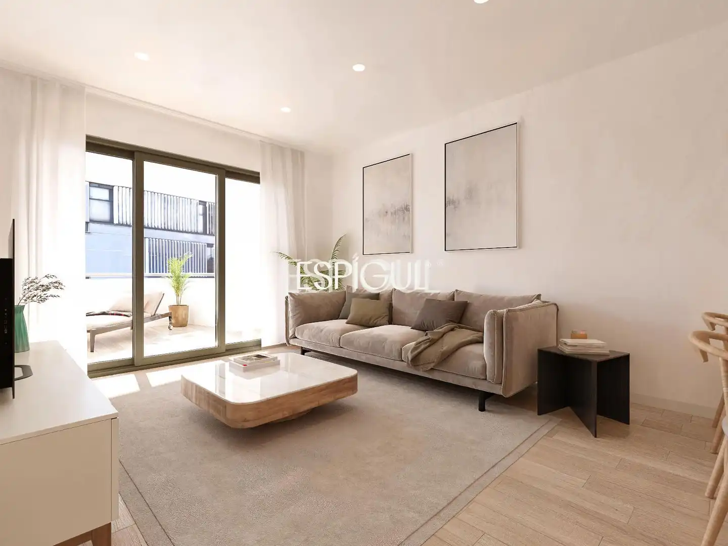 Living room of Flat for sale in Terrassa  with Air Conditioner, Heating and Terrace