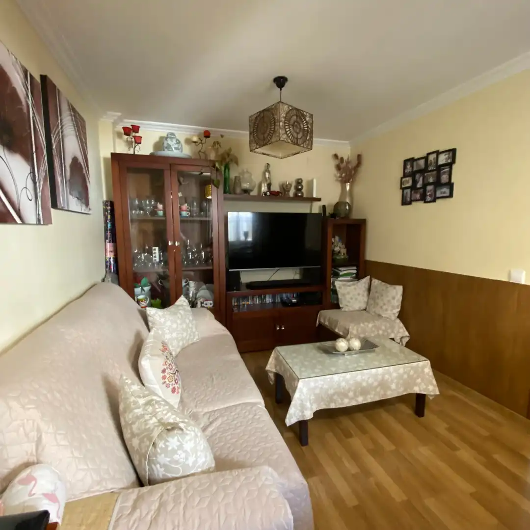 Sala de estar de Casa adosada en venta en Dos Hermanas con Aire acondicionado, Parquet y Trastero