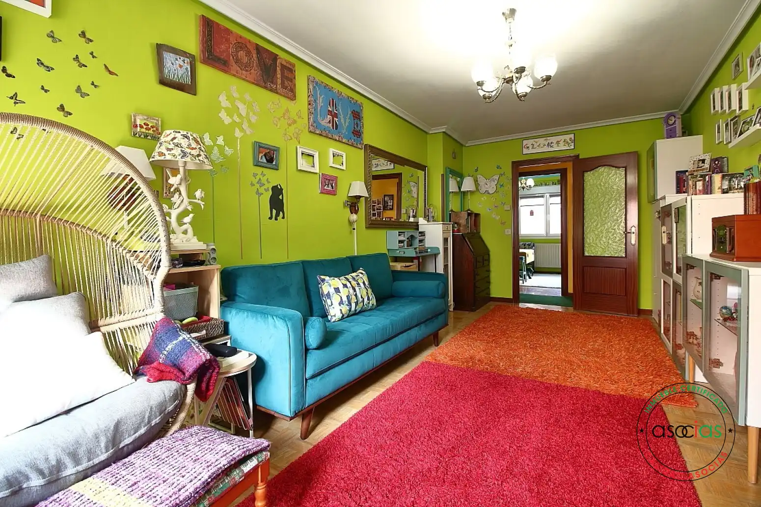 Sala de estar de Piso en venta en Gijón  con Calefacción, Parquet y Trastero