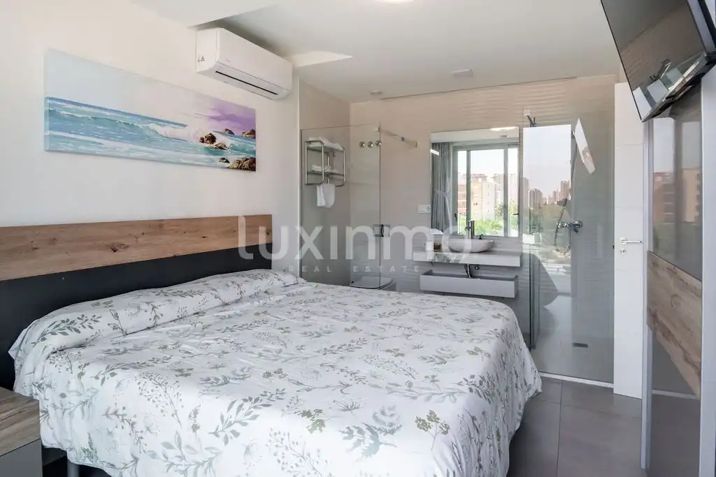 Schlafzimmer von Wohnung zum Verkauf in Finestrat mit Klimaanlage, Privatgarten und Terrasse