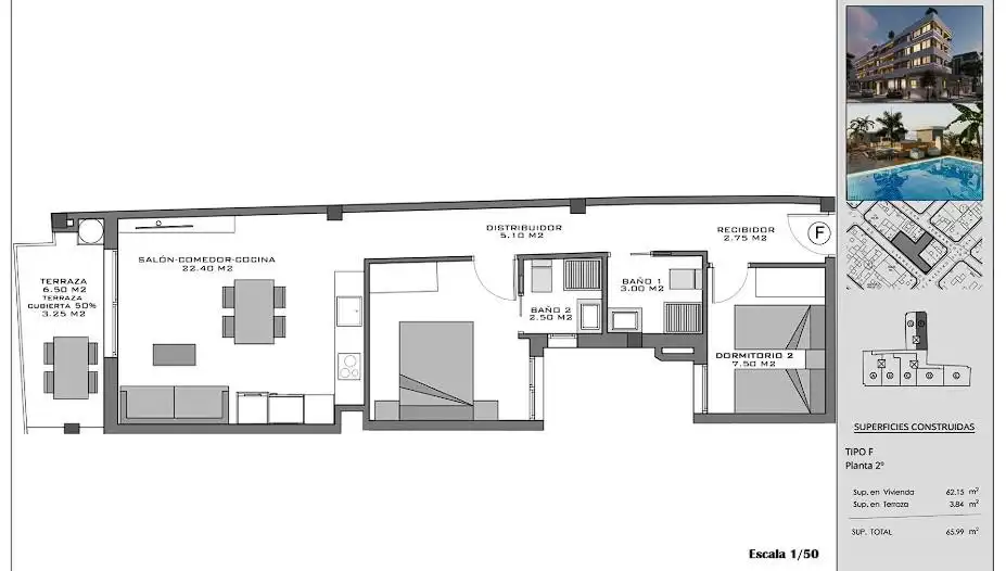 Apartament amb terrassa en venda a Santa Pola ciudad, imagen 11