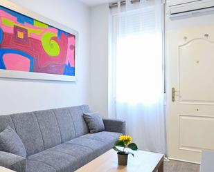 Living room of Study to share in  Madrid Capital  with Air Conditioner, Heating and Terrace