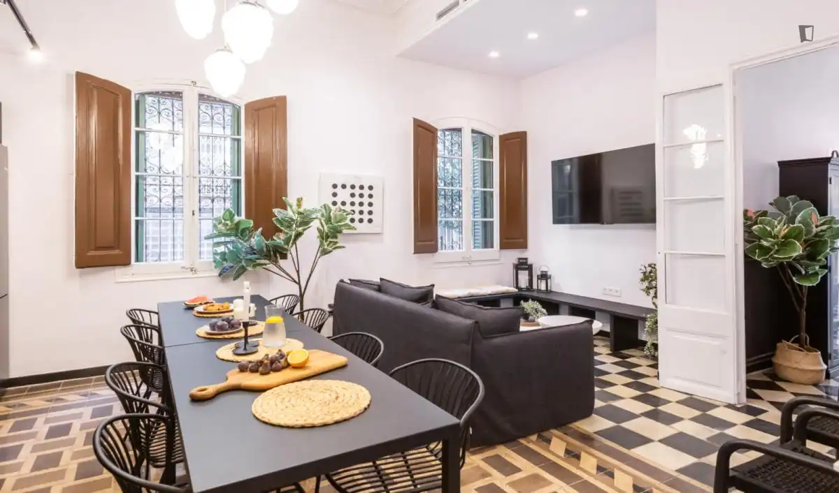Sala d'estar de Casa o xalet per a compartir en Gràcia