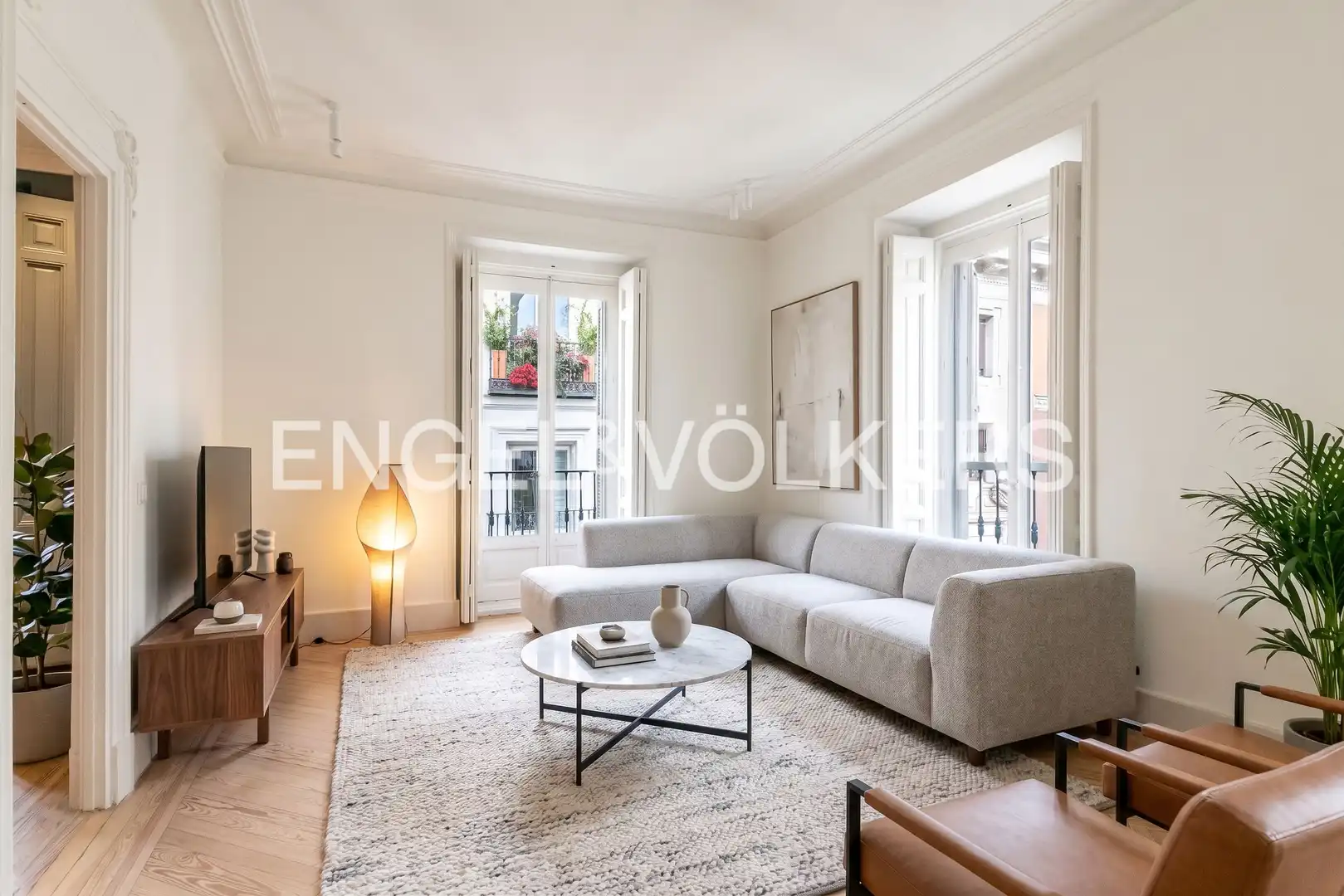 Wohnzimmer von Wohnung zur Miete in Madrid mit Klimaanlage, Heizung und Balkon