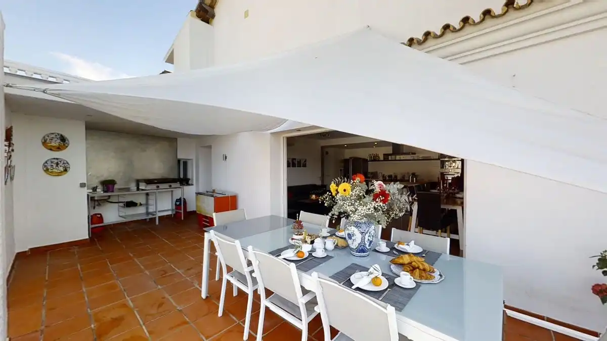 Terrassa de Casa adosada en venda en Mijas amb Jardí privat, Terrassa i Piscina