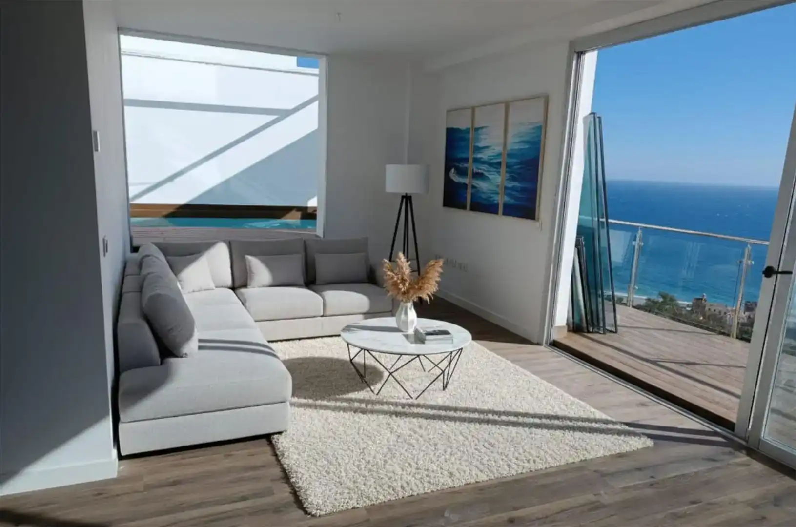 Sala d'estar de Apartament de lloguer en Almuñécar amb Aire condicionat, Parquet i Moblat