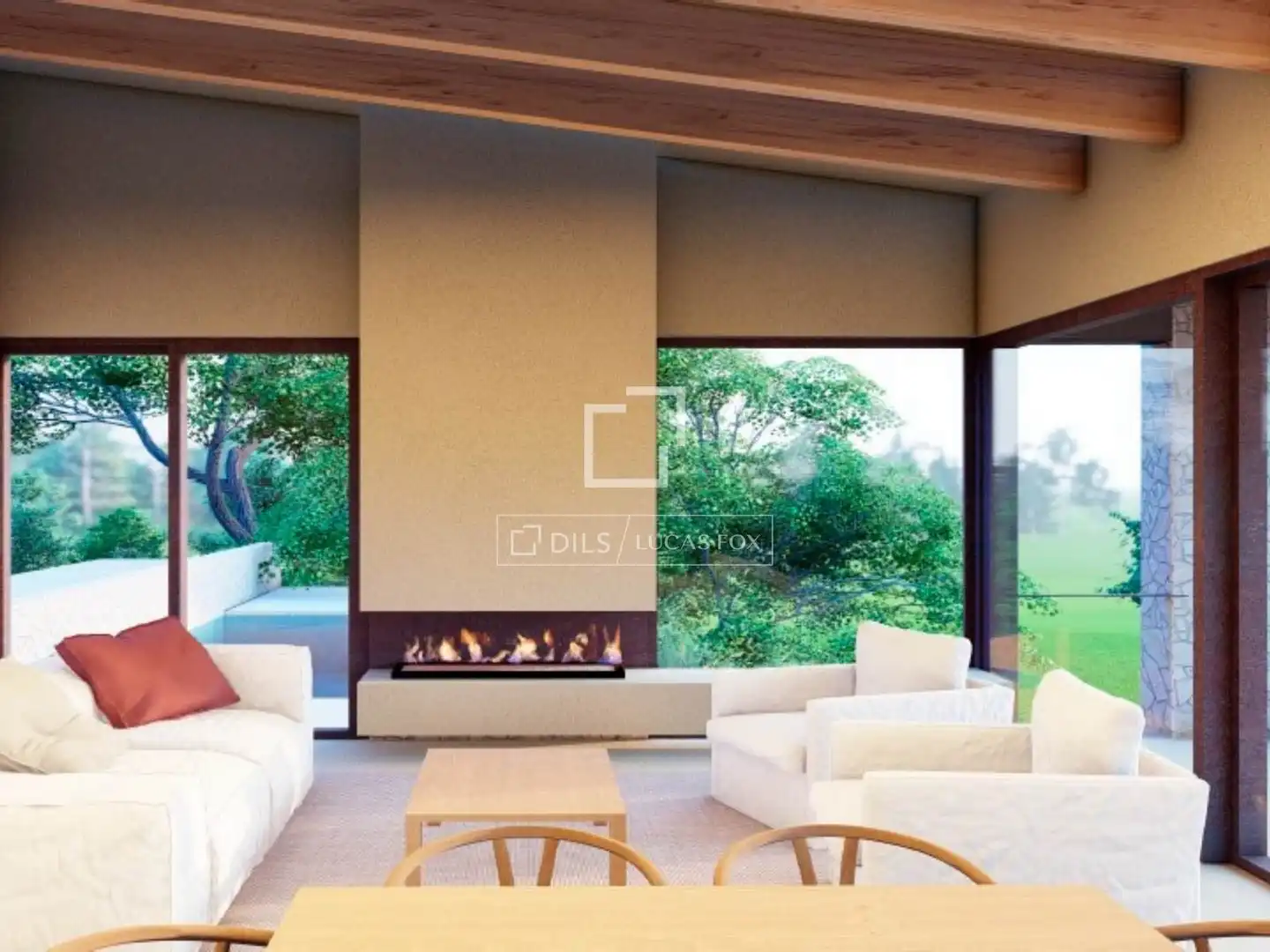 Living room of Houses for sale in Begur  with Air Conditioner, Heating and Private garden