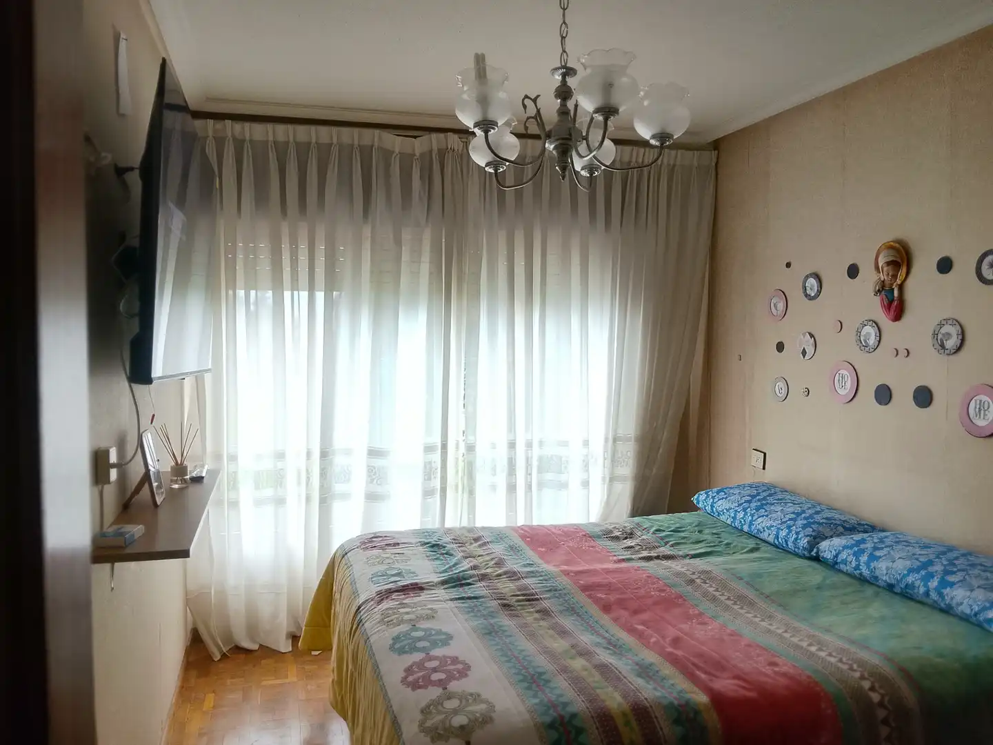 Schlafzimmer von Wohnung zum Verkauf in Pravia mit Parkett, Terrasse und Waschmaschine