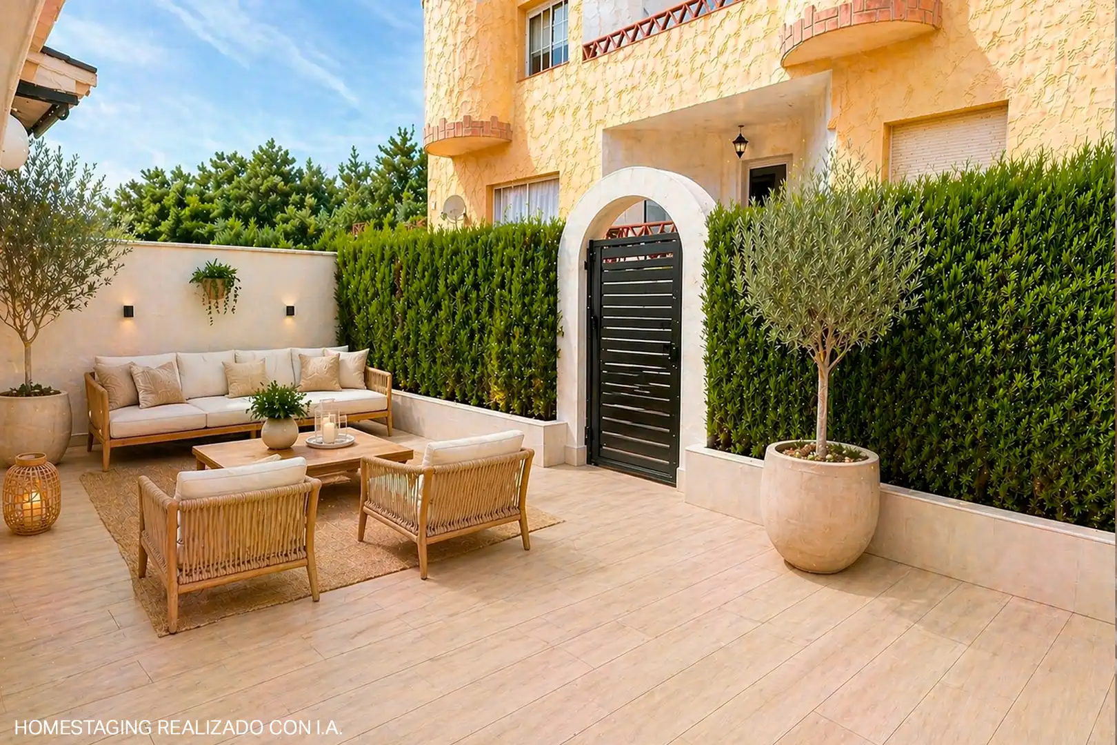 Terrasse von Einfamilien-Reihenhaus zum Verkauf in Marbella mit Klimaanlage, Heizung und Terrasse