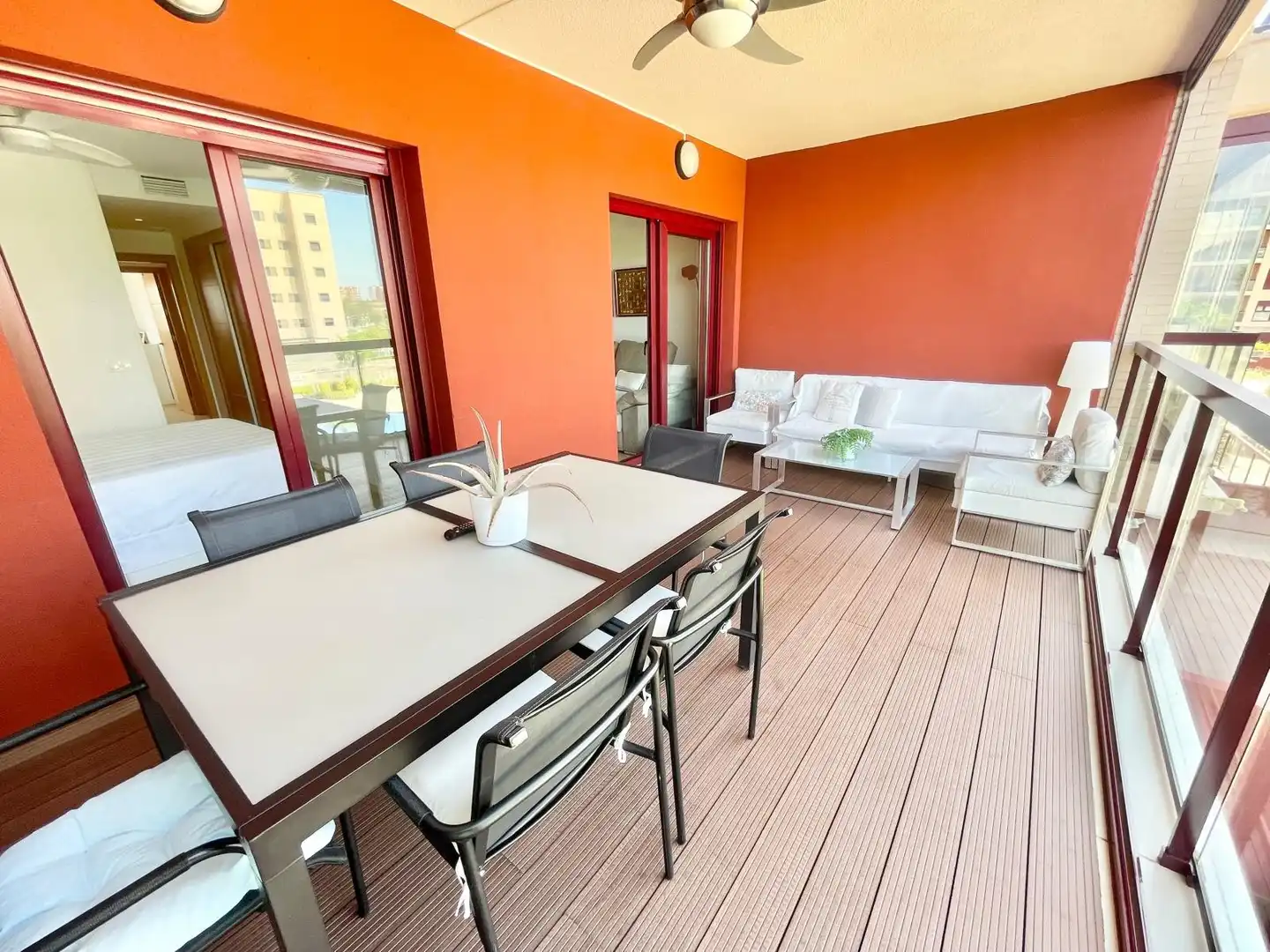 Terraza de Apartamento de alquiler en Pilar de la Horadada con Piscina, Amueblado y Lavadora