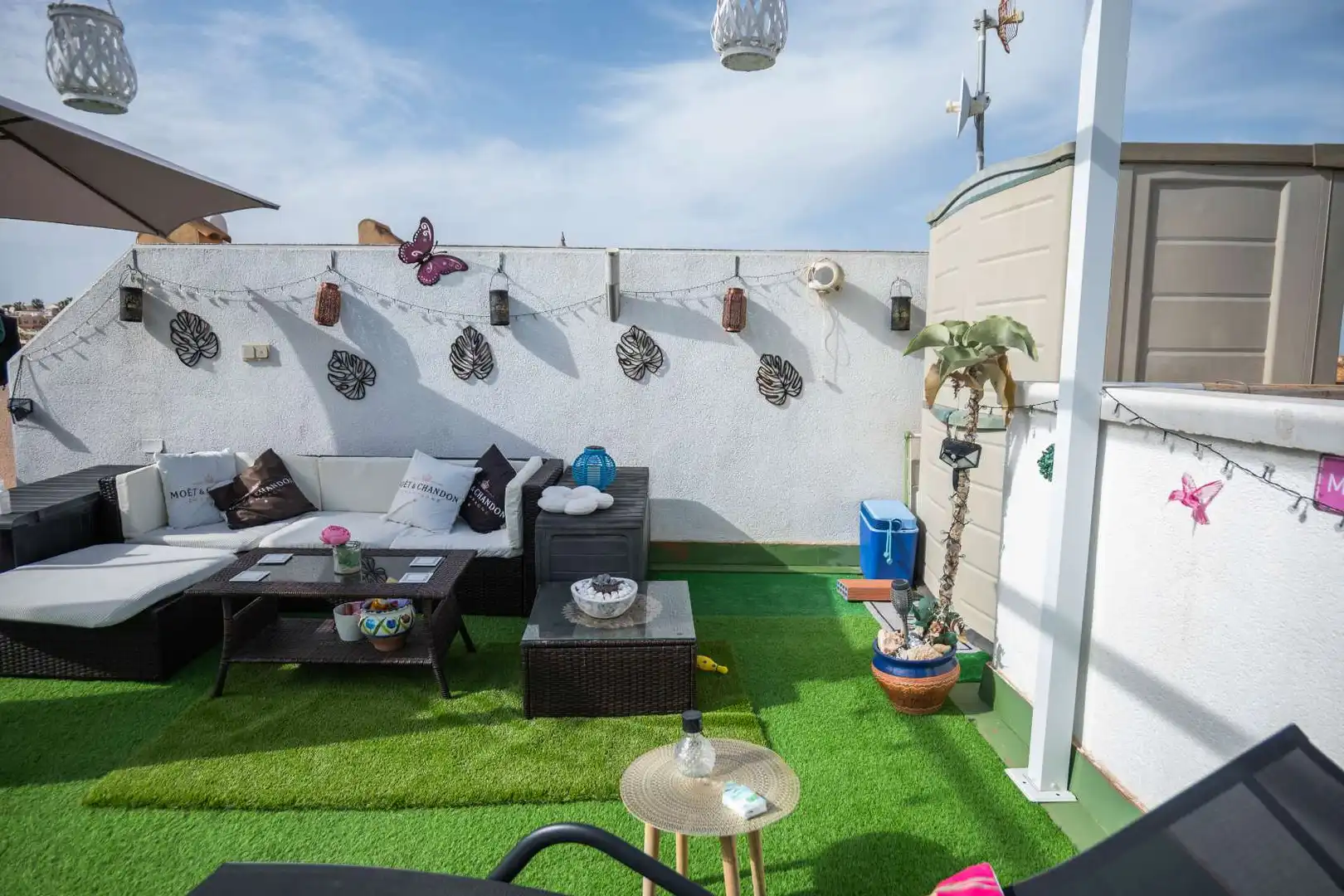 Terrasse von Einfamilien-Reihenhaus zum Verkauf in Orihuela mit Klimaanlage, Heizung und Terrasse