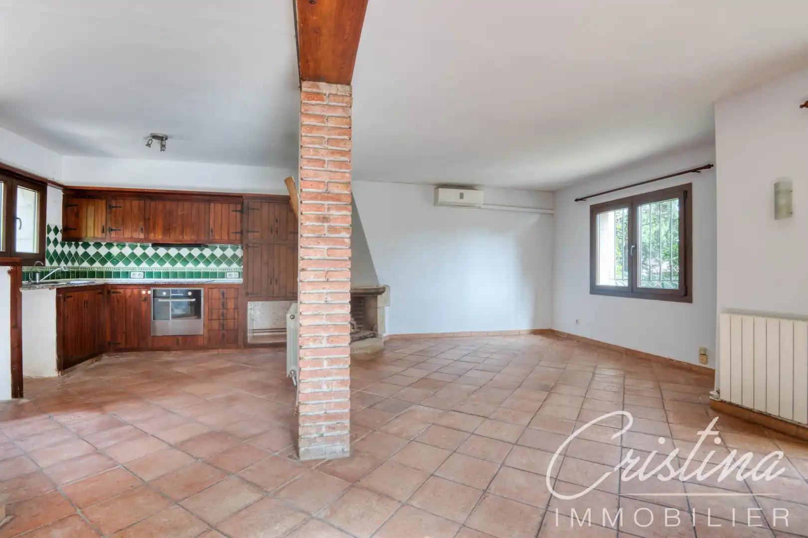 Sala de estar de Casa adosada en venta en Santa Cristina d'Aro con Calefacción, Jardín privado y Terraza