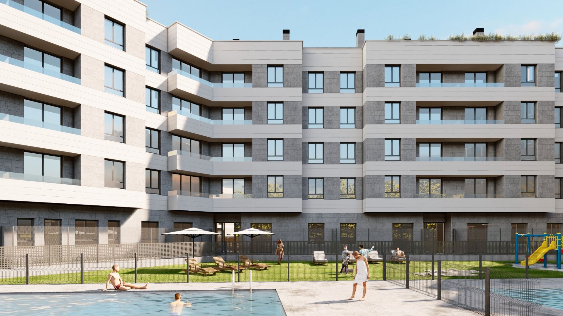 Exterior view of Flat for sale in Palencia Capital  with Terrace, Storage room and Community pool