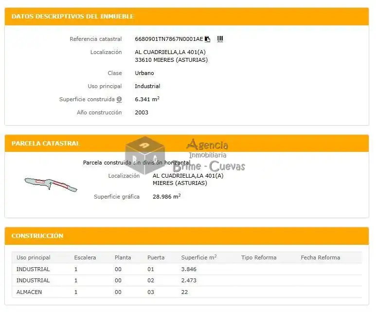 Nave industrial en venta en Mieres (Asturias)
