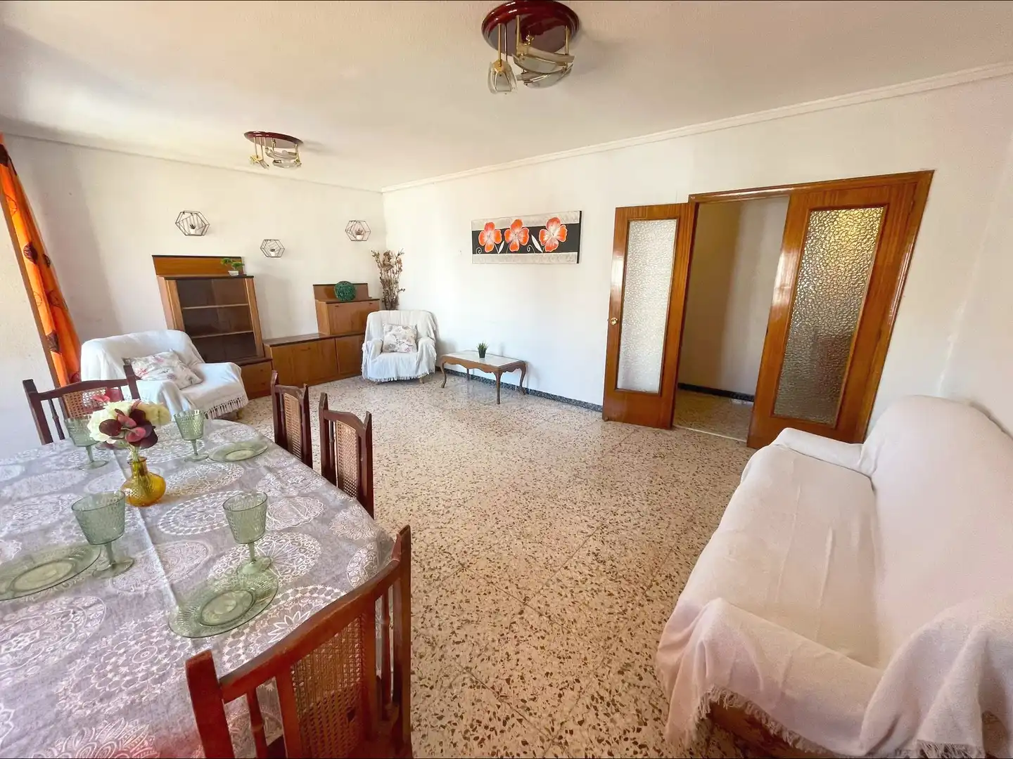 Sala de estar de Piso en venta en Elche / Elx con Amueblado y Balcón