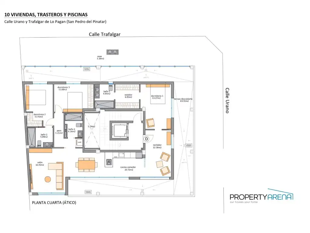 Penthouse mit Aufzug zum Verkauf in Calle Trafalgar, imagen 29