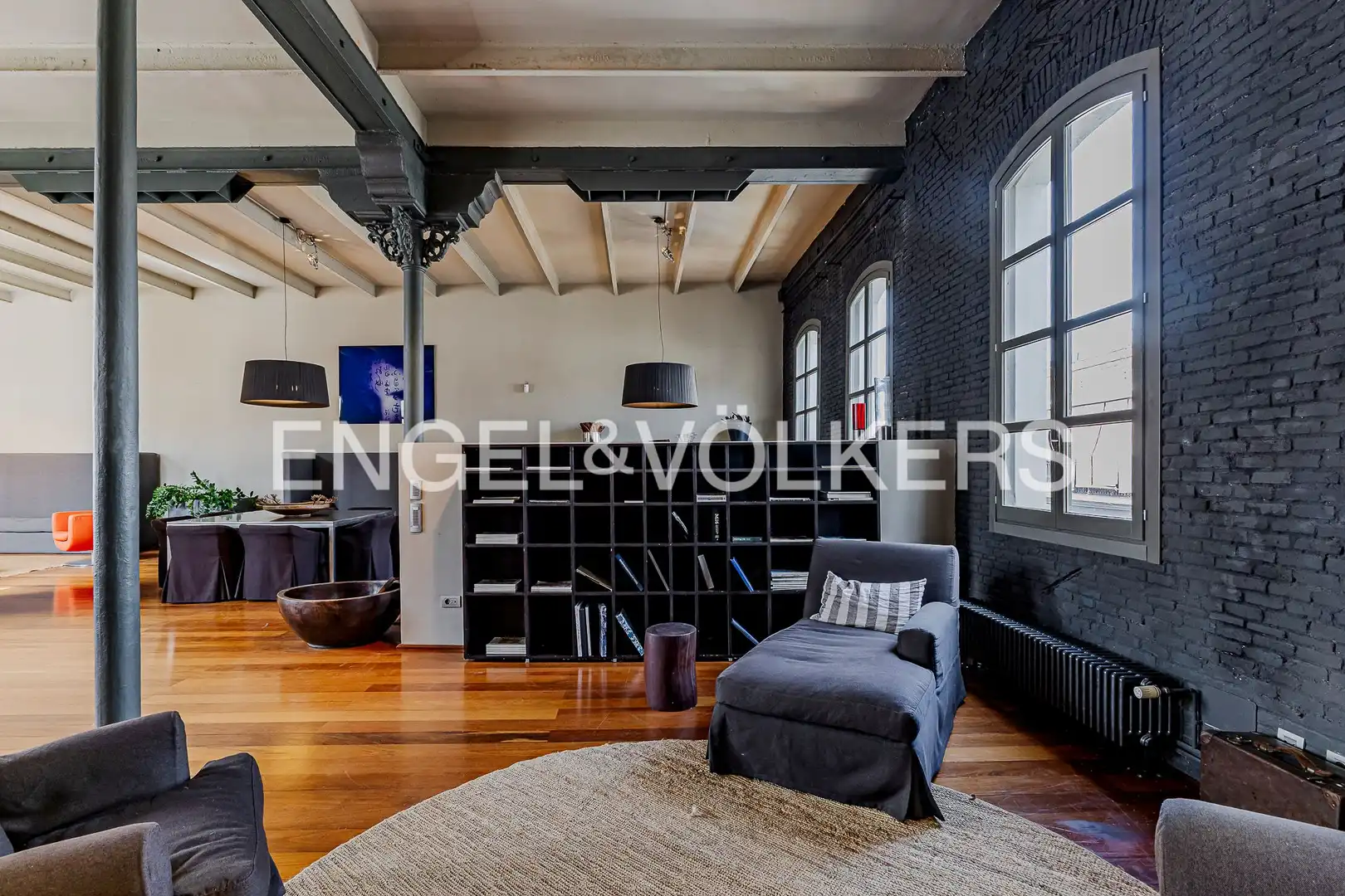 Sala de estar de Loft de alquiler en Barcelona con Aire acondicionado, Calefacción y Parquet