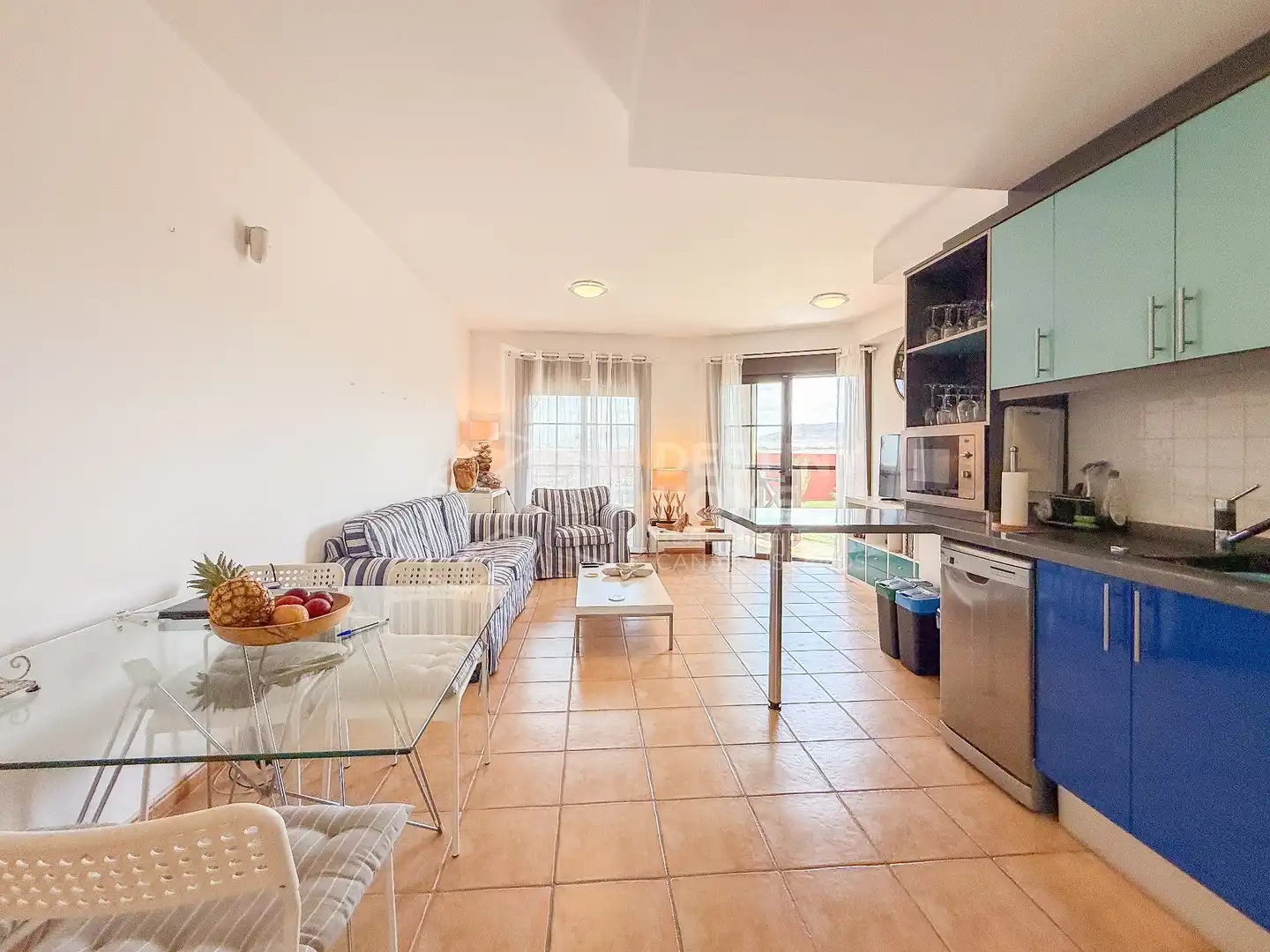 Living room of Apartments for sale in La Oliva  with Private garden, Terrace and Furnished