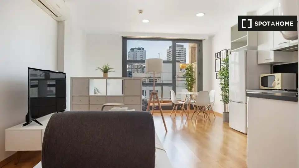 Living room of Flat for rent in Madrid  with Air Conditioner, Heating and Furnished