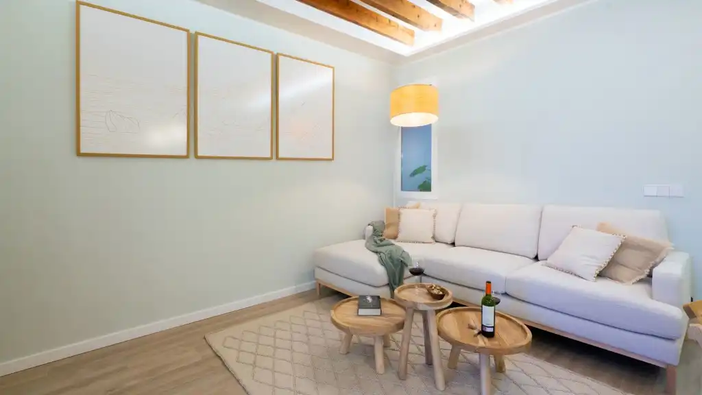 Sala de estar de Apartamento de alquiler en  Palma de Mallorca con Aire acondicionado, Terraza y Amueblado
