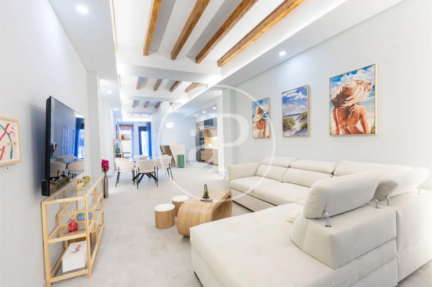 Wohnzimmer von Maisonette zum Verkauf in Valencia mit Klimaanlage, Heizung und Privatgarten
