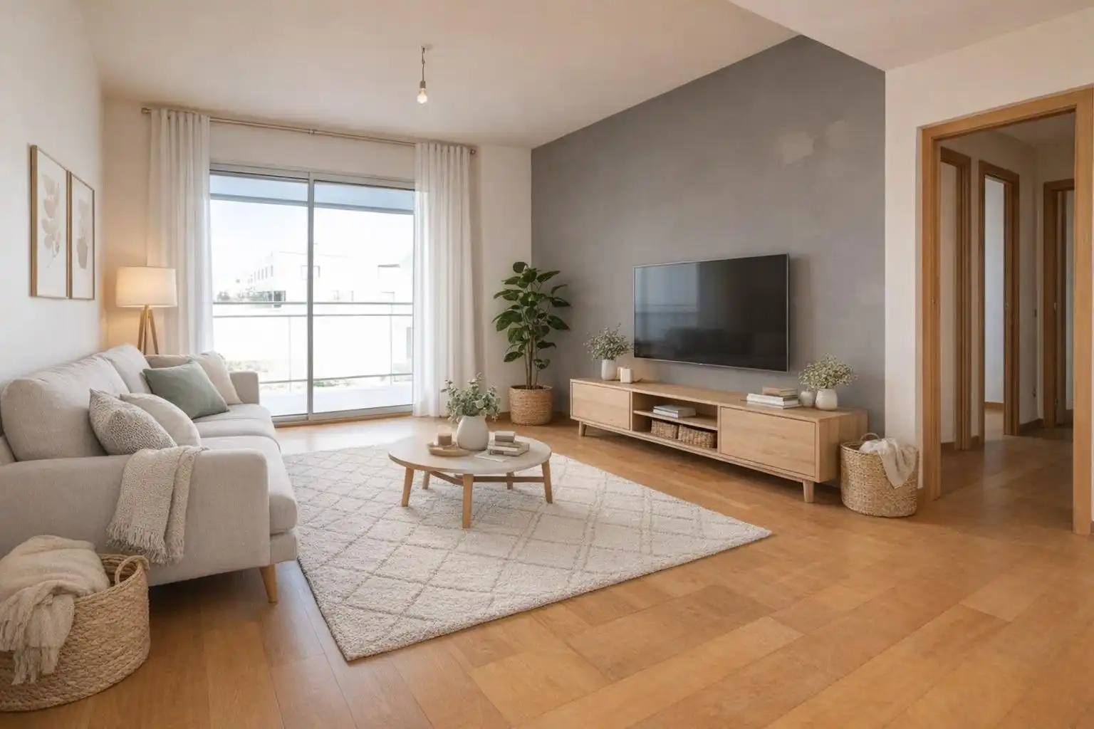 Wohnzimmer von Wohnung zum Verkauf in Badalona mit Heizung, Parkett und Terrasse