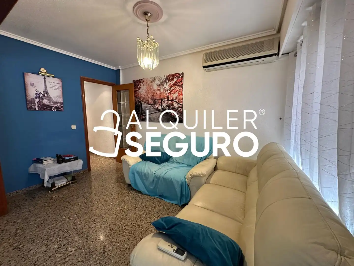Living room of Flat for rent in Alfafar  with Air Conditioner, Terrace and Furnished