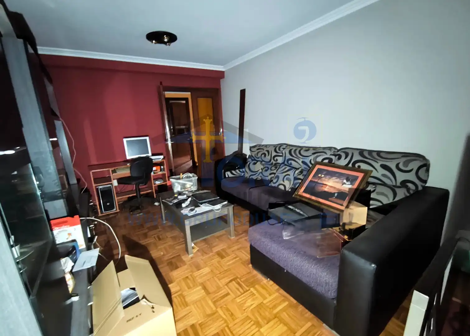 Sala de estar de Piso en venta en Gijón  con Parquet, Trastero y Amueblado