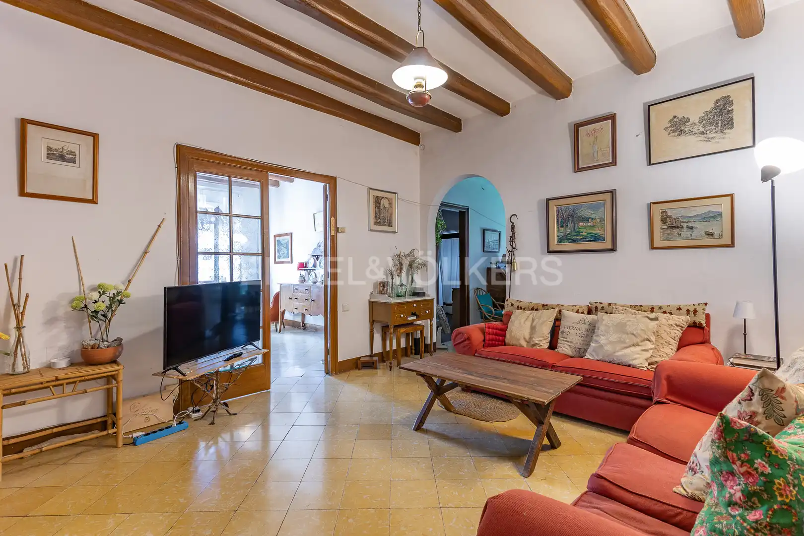 Sala d'estar de Pis en venda en Viladrau amb Calefacció i Jardí privat