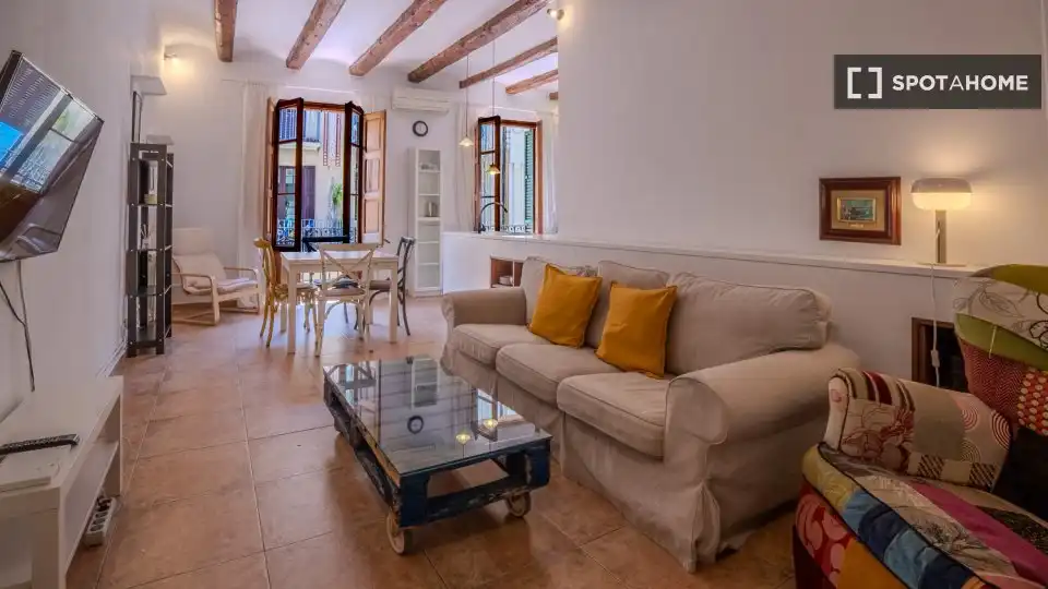 Sala d'estar de Pis de lloguer en Barcelona amb Aire condicionat, Calefacció i Moblat