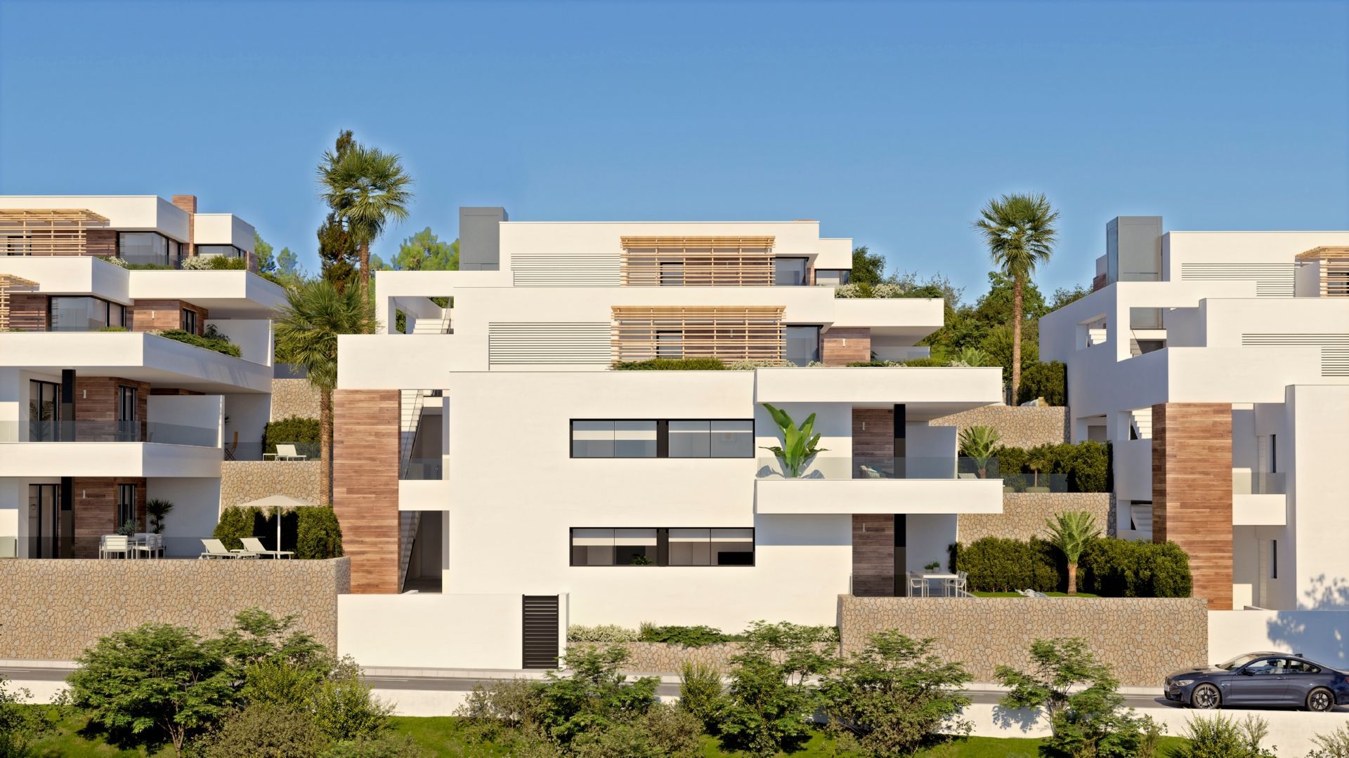 Vista exterior de Apartament en venda en Benitachell / El Poble Nou de Benitatxell amb Aire condicionat, Jardí privat i Piscina comunitària