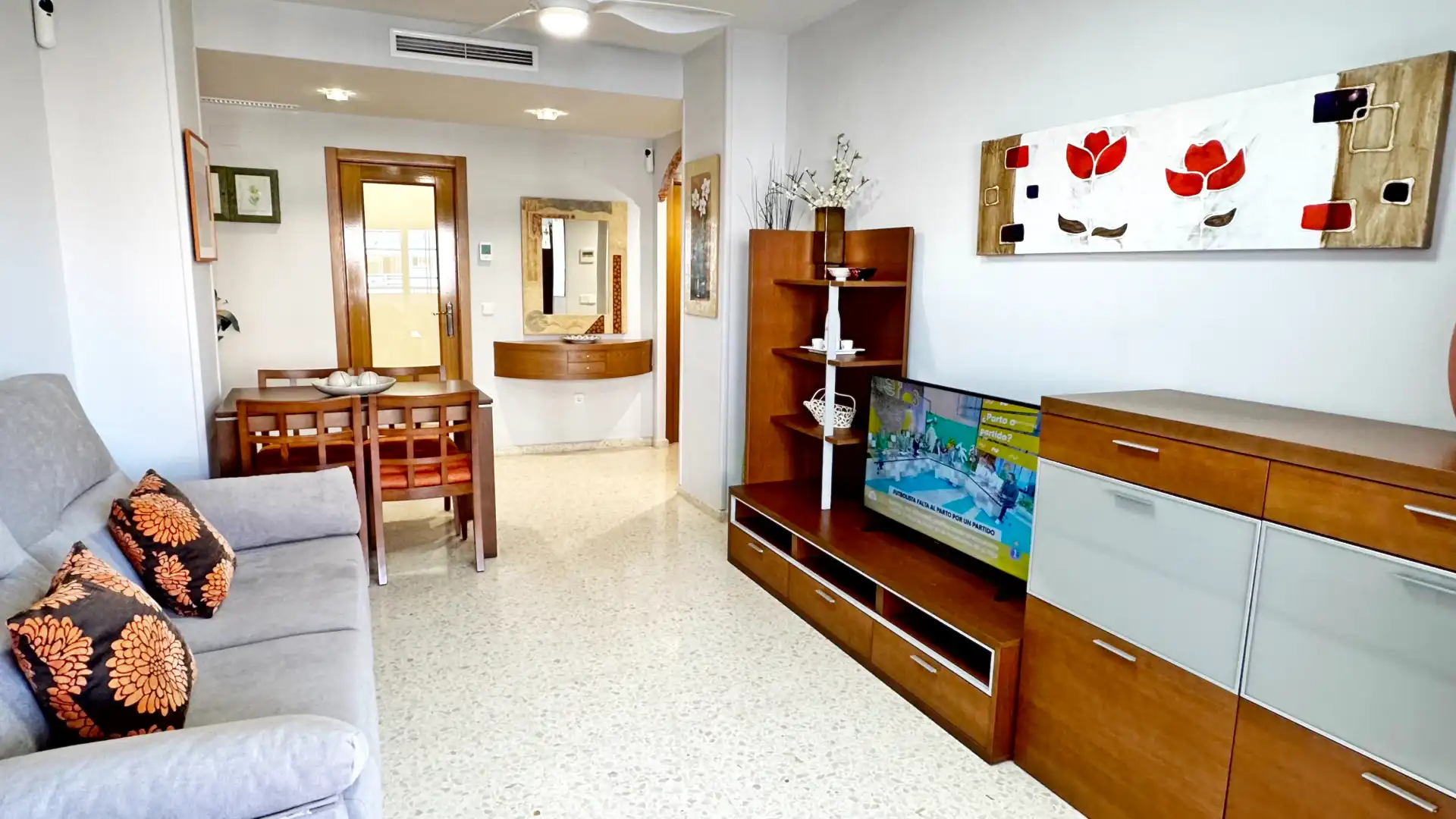 Sala de estar de Apartamento de alquiler en Gandia con Aire acondicionado, Calefacción y Terraza