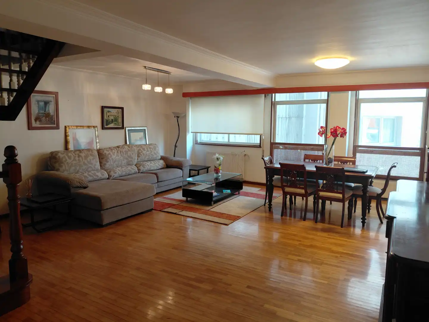 Sala de estar de Dúplex de alquiler en A Coruña Capital  con Jardín privado, Parquet y Amueblado
