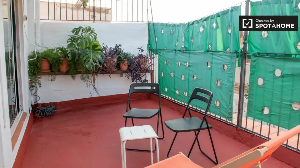 Terraza de Piso de alquiler en Barcelona con Aire acondicionado, Calefacción y Amueblado
